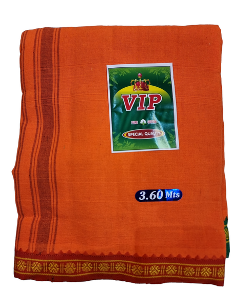 Mens Coloured Cotton Dhoti with Boarder - 3.6 metre